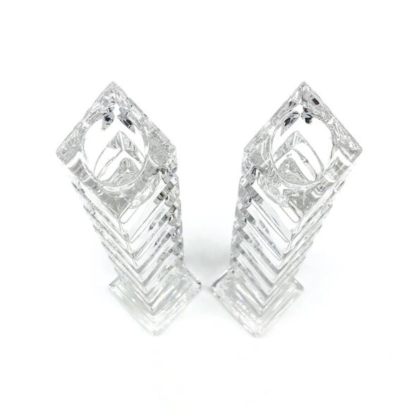 CRYSTAL 7" Offset Stacked Square Candlesticks - Picture 5 of 10